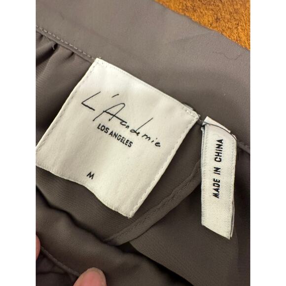 2/$30 L'Academie M Gray Mushroom Off Shoulder Blouse Open Back BEEHIVESALE230 - Picture 2 of 11